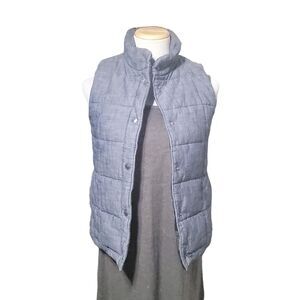 Levis Quilted Blue Puffer Snap Up Vest Women's  X Small